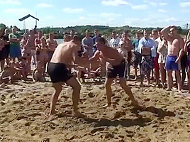 Strong girl sand wrestling tournament - wrestling matches