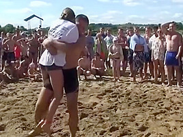 Strong girl sand wrestling tournament - wrestling matches
