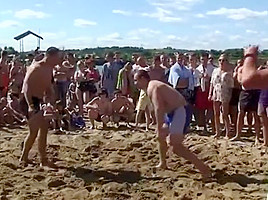 Strong girl sand wrestling tournament - wrestling matches