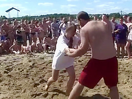 Strong girl sand wrestling tournament - wrestling matches