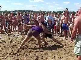 Strong girl sand wrestling tournament - wrestling matches