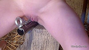 Submissive whore gets fucked with different toys