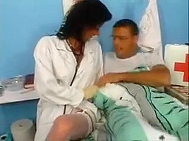 Sultry Brunette In White Lingerie Enjoys A Hard Fucking In The Clinic