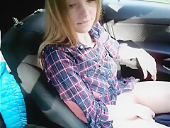 Super Cute teen 18+ Masturbating Inside Her Car