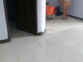 Super sexy hairy latin girl sweeping