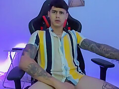 Supercute Latin Boy Prepares Penis For Squirt