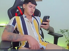 Supercute Latin Boy Prepares Penis For Squirt