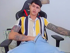 Supercute Latin Boy Prepares Penis For Squirt