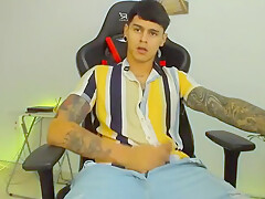 Supercute Latin Boy Prepares Penis For Squirt