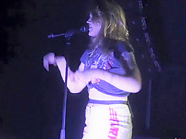 Swedish blonde flashes her tits on stage! #Tove Lo