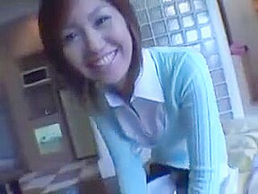 Sweet Asian Girl With A Cute Smile Sucks And Fucks A Hard D