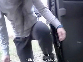 Take Van - Czech road police cut in on young pornstars first scene