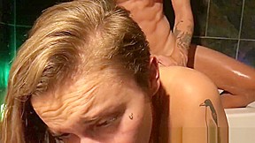 Tattooed Amateur Couple Bubble Bath w/ Female Orgasm - IdeallyNaked
