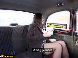Taxi babe in stockings fucked in car outdoor for discount