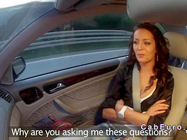 Taxi driver fucks beautiful Czech brunette babe