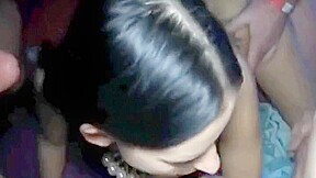 Teasing experienced lady having a wild fucking in group