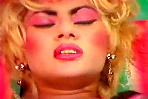 Tgirl in lingerie strip and masturbation
