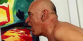 The white shirt and sex of three mature gays