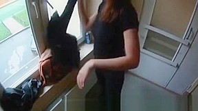 They Meet In The Stairwell For A Quick Suck And Fuck In Public