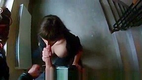 They Meet In The Stairwell For A Quick Suck And Fuck In Public