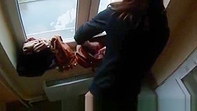 They Meet In The Stairwell For A Quick Suck And Fuck In Public