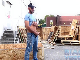 Thick Cock And Huge Balls Jerking Off Twice Outdoor