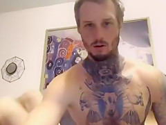 Thuggish Tattoied Cammer's Step daddy, Dildo and Butt Machine