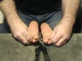 Tickling Cupcake's feet