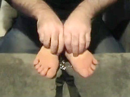 Tickling Cupcake's feet