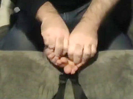 Tickling Cupcake's feet