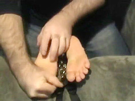 Tickling Cupcake's feet