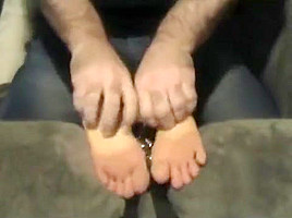 Tickling Cupcake's feet