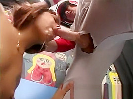 Tiny gal is getting a hard face fucking and made to do deep throat