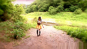 Tiny japanese cosplay babe gets fingered
