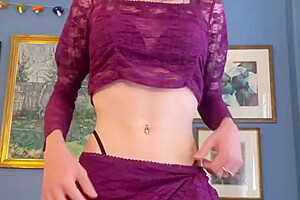 Tranny With Big Tits Tugs On Her Big Cock