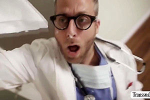 Trans Cummer Gives Professional Doctor Probing