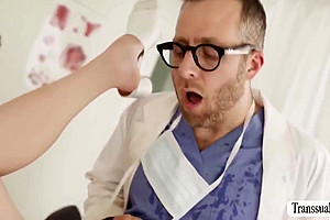 Trans Cummer Gives Professional Doctor Probing
