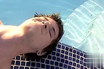 Twink Gay Porn With Dildo In The Pool