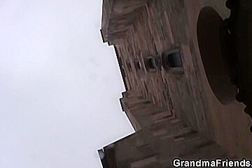 Two Friends Pick Up Old Granny From The Street