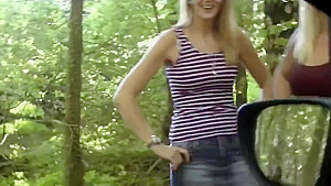Two Shameless & Busty MILF with Stranger Outdoor