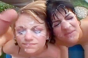 Two Sluts Getting A Lot Of Cum On Their Face