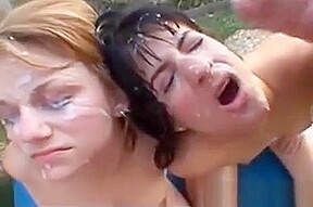 Two Sluts Getting A Lot Of Cum On Their Face