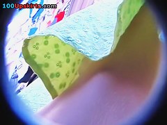 Upskirt of cutie in her period