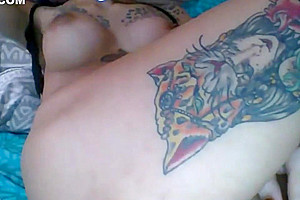 Very Sexy Shemale With Tattoos Jerking Off
