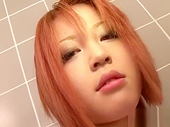 Voluptuous nipponese sara inserts a sex tool in her vagina