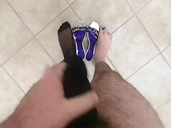 Wear Littl Cousin Nylons Fuck Cum Step mother Heels Mules Sandals