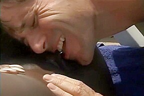 White Cock Fills Sierra's Black Pussy By The Pool