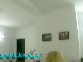 Wild blond chick lapdances in sexy lingerie