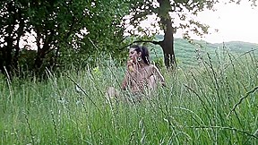 Yasmine in hot amateur girl gives a nice blowjob in a forest
