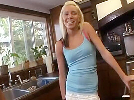 Young Blonde Slut Spreads Legs And Gets Her Pink Pussy Fingered And Fucked